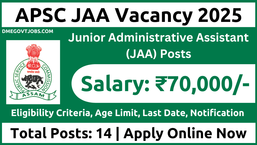 APSC JAA Vacancy 2025 Apply Online