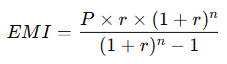 EMI Calculation Formula